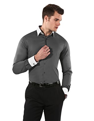 Vincenzo Boretti Shirt, body-fit (stretch, specially cut to