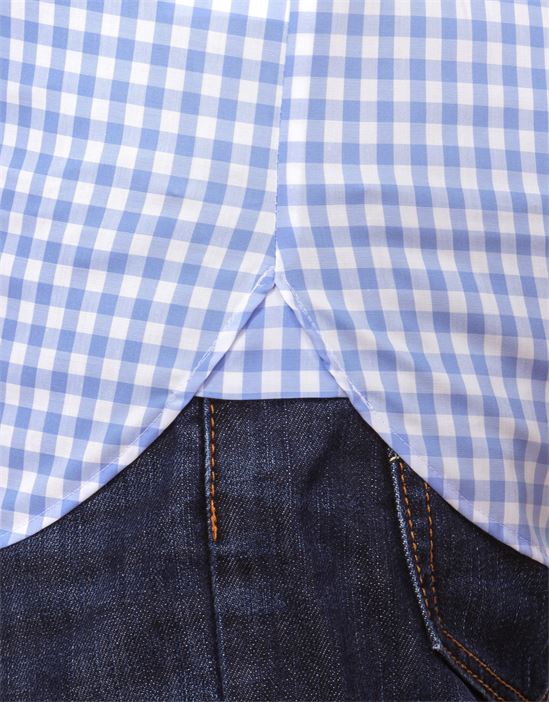 Shirt, slim-fit, checked with contrasting trim - non-iron