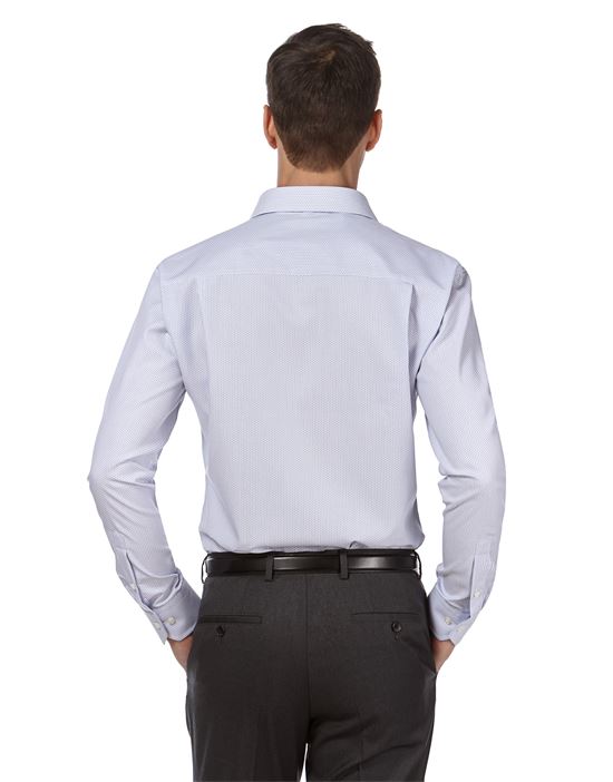 Shirt, regular-fit, patterned, with contrasting trim - non-iron