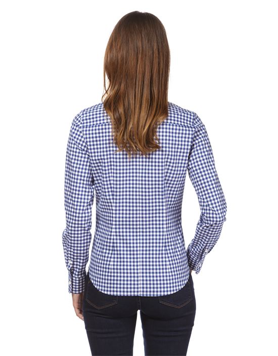 Blouse, modern-fit, checked - easy iron