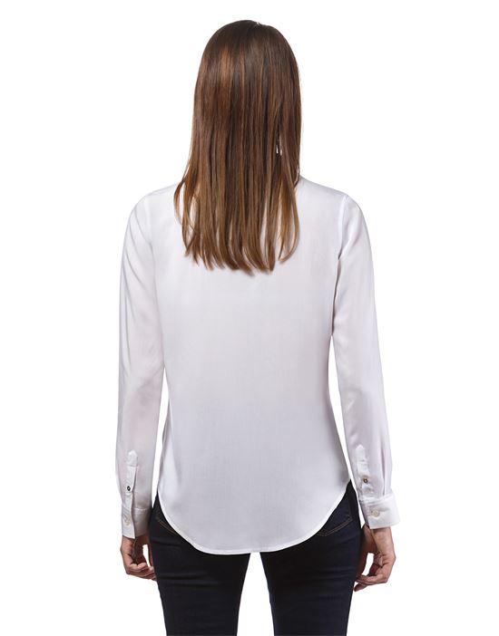 blouse, straight cut with shirt collar