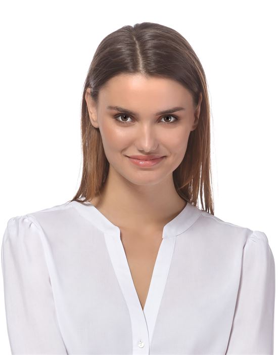 blouse, straight cut with tunic neckline