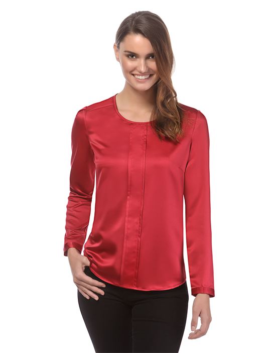 blouse, slightly fitted, round neck