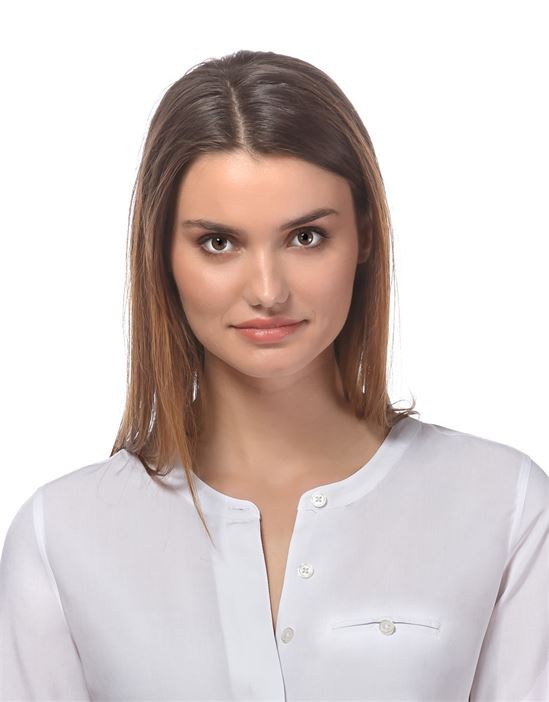 blouse, straight cut, round neck , hidden button placket