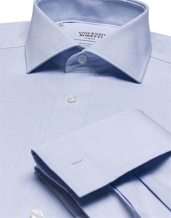 Shirt, slim-fit / fitted, twill, double cuff - super non-iron