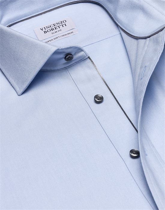 Shirt, slim-fit / fitted, soft twill - non-iron