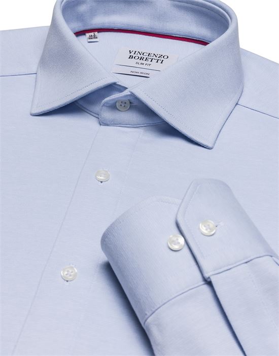 Shirt, slim-fit / fitted, jersey - non-iron