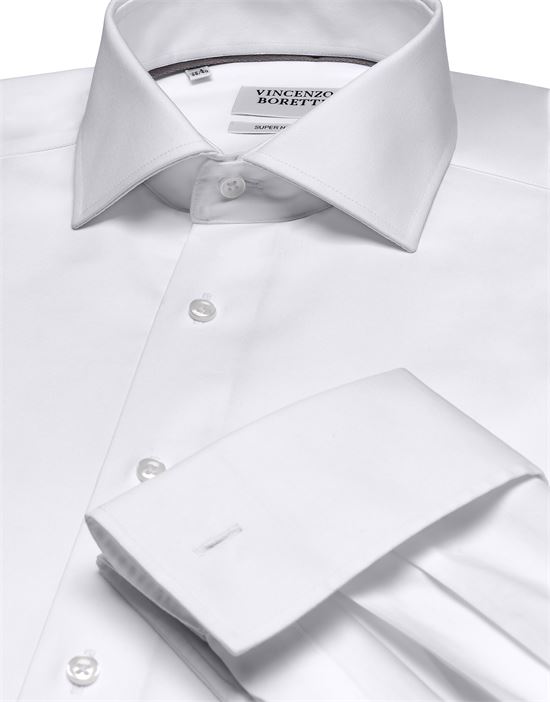 Shirt, regular-fit / straight cut, twill , double cuff - super non-iron