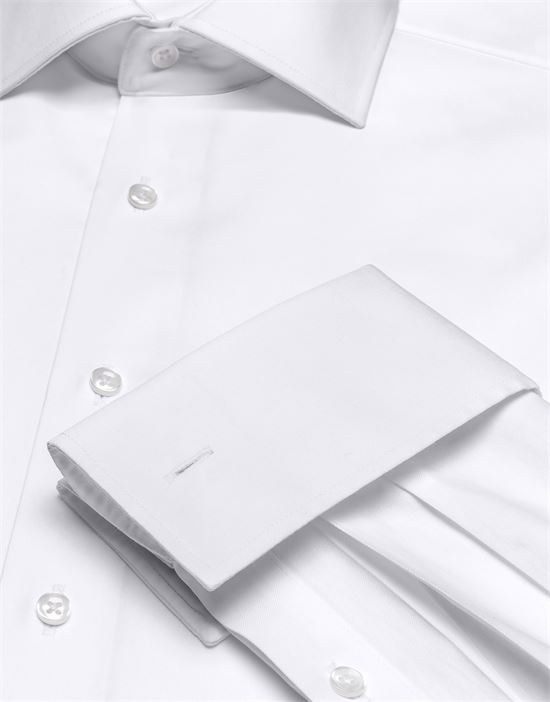 Shirt, regular-fit / straight cut, twill , double cuff - super non-iron