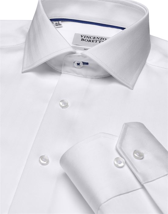 Shirt, regular-fit / straight cut, herringbone - non-iron