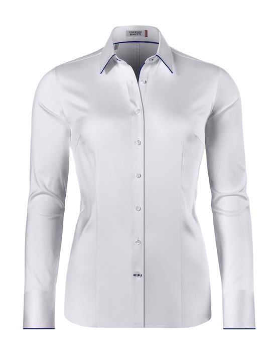 Blouse, slim-fit / fitted, stretch, shirt collar - easy-iron
