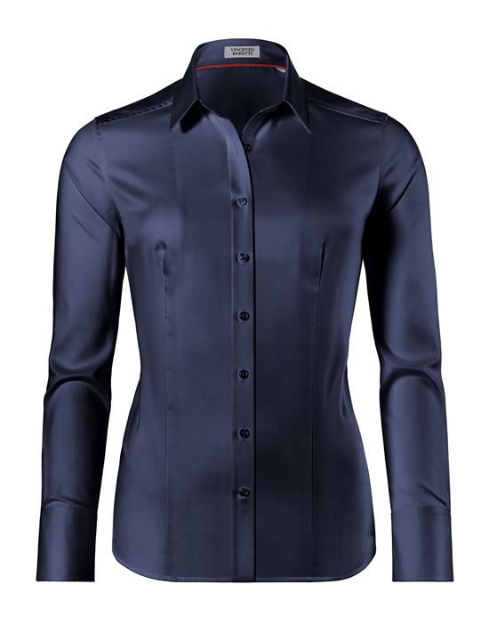 Blouse, modern-fit / slightly fitted, shirt collar , twill - easy-iron