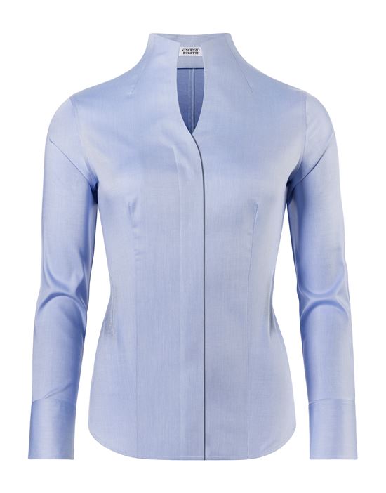 Blouse, modern-fit / slightly fitted , cup-shaped collar, twill - easy-iron