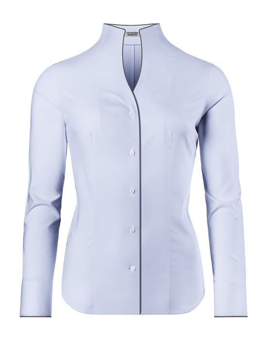Blouse, modern-fit / slightly fitted , cup-shaped collar - easy-iron