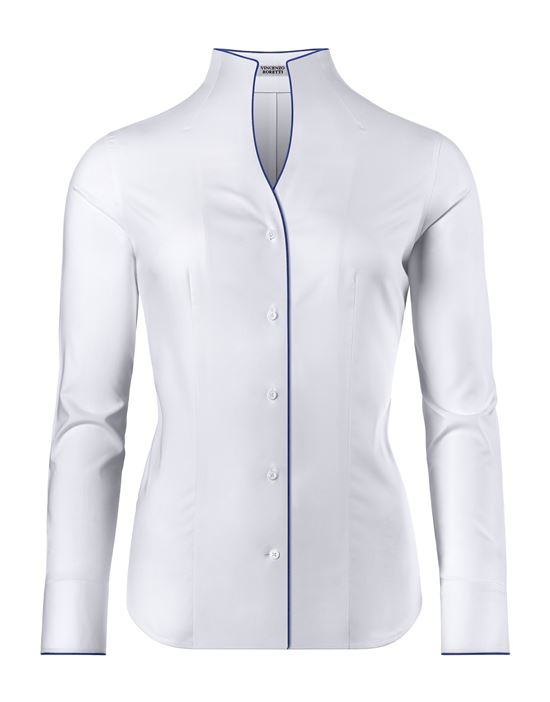 Blouse, modern-fit / slightly fitted , cup-shaped collar - easy-iron