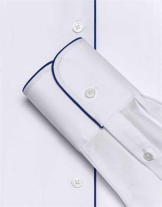 Bluse, modern-fit / leicht tailliert, Kelchkragen - bügelleicht