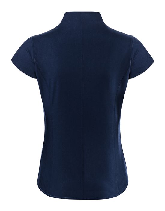 Blouse, modern-fit / slightly fitted , cup-shaped collar, short sleeves - easy-iron