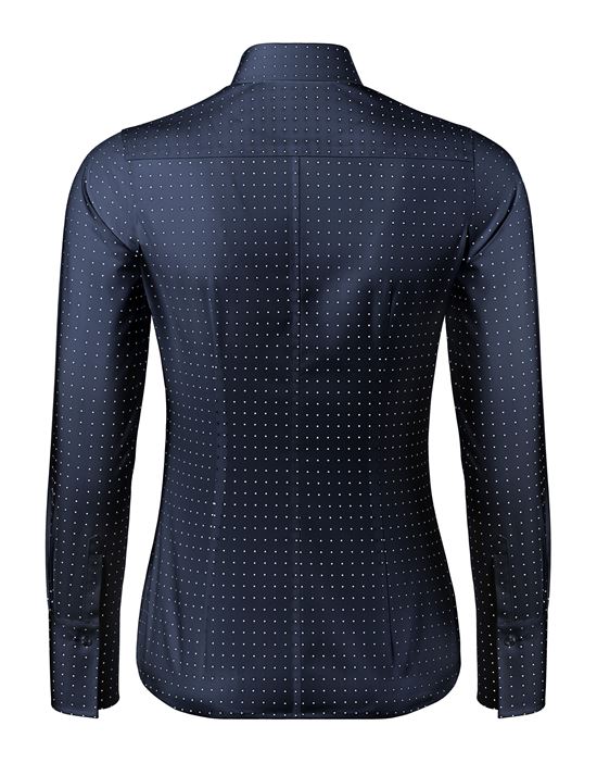 Bluse, modern-fit / leicht tailliert, Hemdkragen , gepunktet - bügelleicht