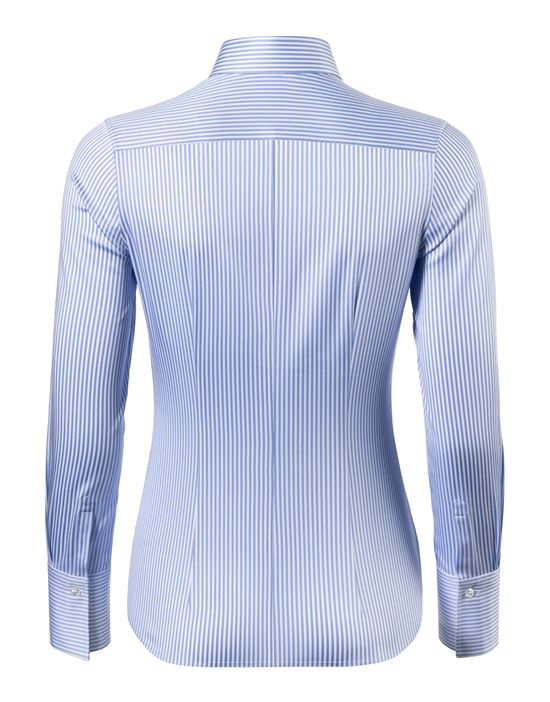 Bluse, modern-fit / leicht tailliert, Hemdkragen , gestreift - bügelleicht