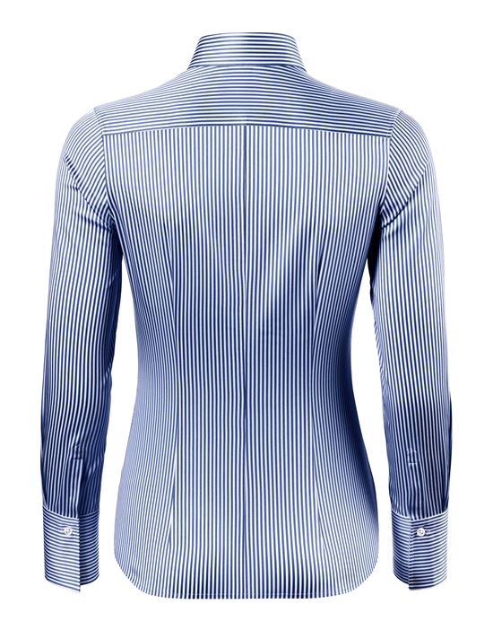 Blouse, modern-fit / slightly fitted, shirt collar , striped - easy-iron
