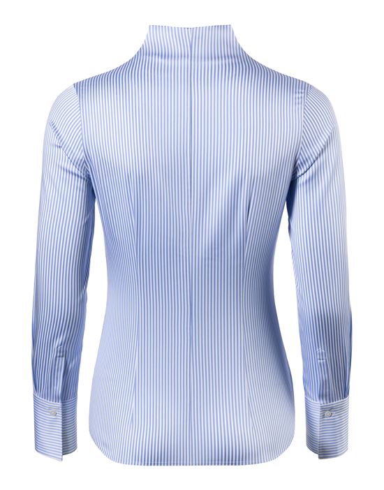 Blouse, modern-fit / slightly fitted , cup-shaped collar, striped - easy-iron