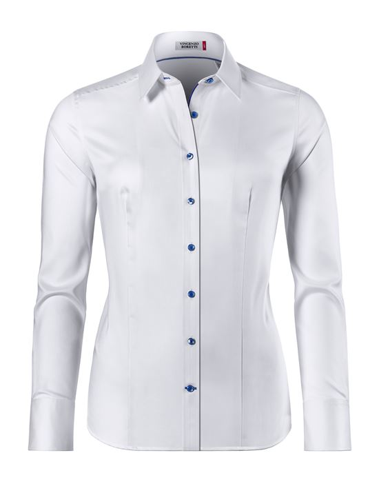 Blouse, modern-fit / slightly fitted, shirt collar , soft twill - easy-iron