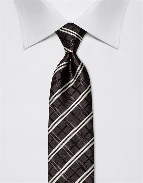 Tie, pure silk, checked