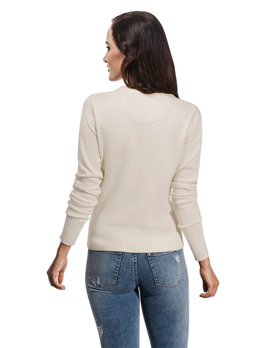 Short Jumper with ribbed round neck