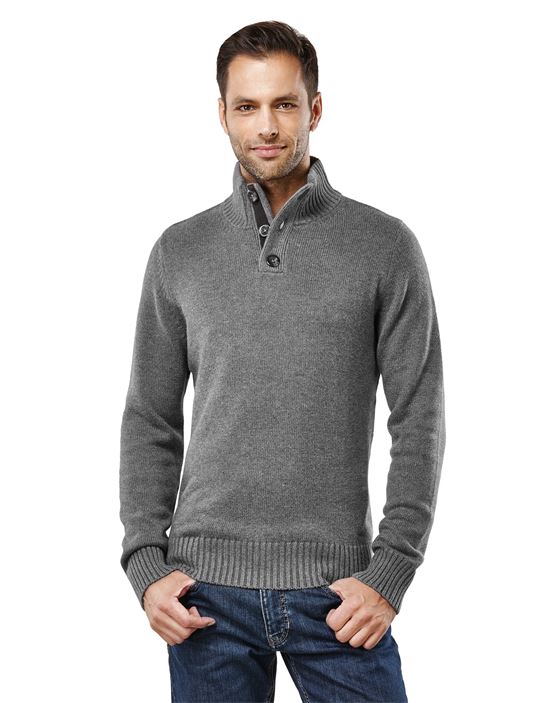 Jumper - troyer, chunky knit, with ribbed turtle-neck