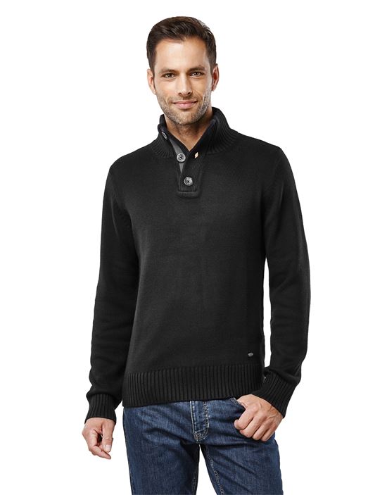 Jumper - troyer, chunky knit, with ribbed turtle-neck