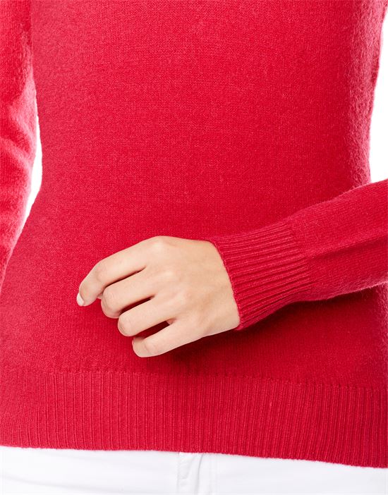 Pullover mit geripptem V-Ausschnitt