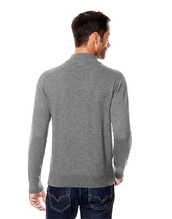Pullover mit geripptem Stehkragen , tailliert/slim-fit
