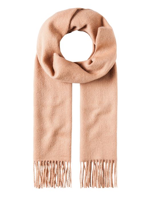Scarf, classic - made of virgin wool & cashmere - uni - fringed