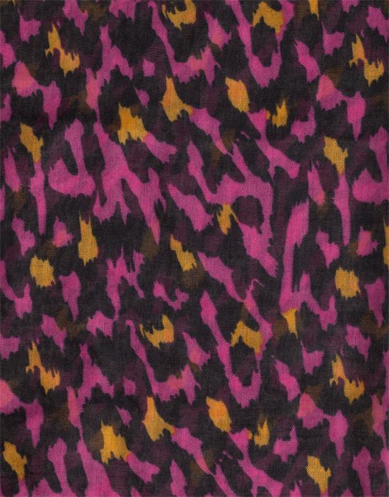 Scarf, trendy - coloured leo-print