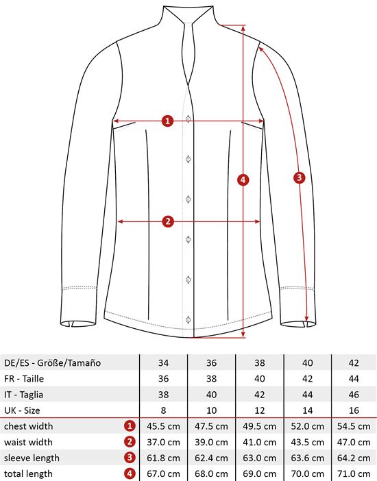 Bluse, modern-fit / leicht tailliert, Kelchkragen , Jersey - bügelleicht